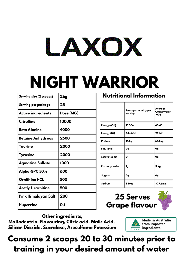 Night warrior Caffeine-free Pre-workout